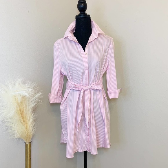 Isabella Oliver Tops - Isabella Oliver Gloria Button Up Pink Striped Maternity Top Size 2